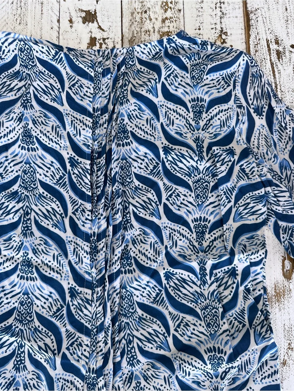 Lilly Pulitzer - Hollee Swim Coverup Tunic - Blue and White with Crochet trim
